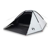 vidaXL 4-Person Dome Camping Tent - White Blackout Fabric, Waterproof, Lightweight & Portable Design with Detachable Rainfly and Easy Setup