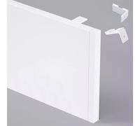 White Blackout Curtain Pole Box Valance No Tracks Decorative Aluminum Pelmet for Bathroom Bay Living Room 14cm Height 3.0m/10ft Length
