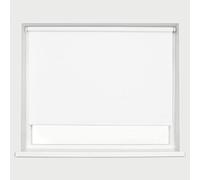 White Blackout Roller Blinds Thermal Blackout Material Metal Brackets & FIttings 25mm Roller Tube Easy Fit Child Safe Bedroom Office210cm Width x 210cm Length