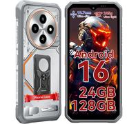 (White) Blackview Fort 2 Rugged Phone Android 15, 10.7mm Ultra-Thin Rugged Smartphone Unlocked, 24GB 128GB,White