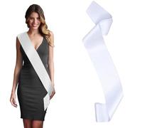White Blank Hen Night Party Sashes, Blank Satin Sash DIY Plain Pageant Sash Unprinted Sash for Homecoming Pageants Parades Bachelor Wedding (white)