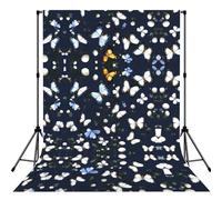White Blooms With Blue Butterflies Print Photo Studio Background 5x7ft Soft Photo Backdrop Curtain For Studio Content Creator Equipment