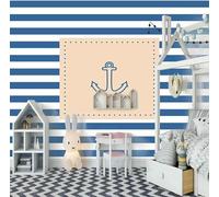 White Blue Anchor Stripe Art 3D Wallpaper Luxury Home Dining Decor Paste Sofa Living Room The Wall for Bedroom Mural-250cm×170cm