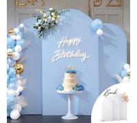 White Blue Arch Backdrop Cover Set of 3 Wedding Arch Covers Stretchy Backdrop Arch Cover 6FT 6.6FT 7.2FT Birthday Party Arch Stand Cover Spandex Ceremony Baby Shower Banquet Decoration