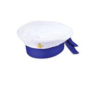 Bristol Novelty BH669 Sailor Hat for Kids | 1 Piece| White | Child 25 cm x 23 cm x 6 cm, Unisex, Multi-Colour, One Size