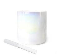 White Blue Clear Crystal Singing Bowl, Cosmic Light Alchemy Bowl Sound Bowl, For Yoga Meditation Sound With Quartz Striker & O-ring (432HZ 8 Inch G Note)