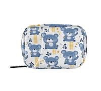 White Blue Cute Bears aid Bag with Detachable Compartments Attachable Medicine bagspill Organizer Travel