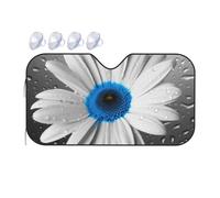 White Blue Daisy Car Windshield Sun Shade Foldable Car Front Window Sunshade for Sun, Heat and UV Rays, Auto Sun Blocker Visor Protector for Cars, SUVs Medium