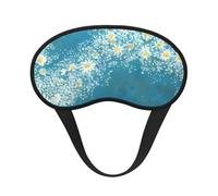 White Blue Daisy Print Sleep Mask for Side Sleepers Cute Blackout Eye Mask Shades Cover for Home or Travel