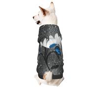White Blue Daisy Small Pets Wear Hoodies,Dog Jumper Sweatshirt,Warm And Lightweight, Soft Texture, Easy To Wear
