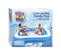 White & Blue Family Jumbo Pool - 260cm x 170cm x 48cm (1 Pc.) - Heavy-duty Material & User-friendly Design - Perfect For Fun Summer Days