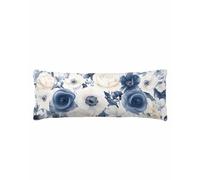 White Blue Floral Body Pillow Cover 20 x 54 Inch Decorative Pillow Cover Spring Flowers Gardenside Pastoral Lumbar Pillowcase Seasonal Rectangle Cushion Case for Couch Sofa Bed Living Room