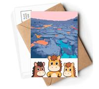 White Blue Ice Floe Create Postcards Envelopes Cards Mailing Year Horse