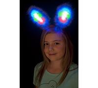 White & Blue Light Up Bunny Ears Hen Party Costume