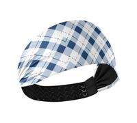 White Blue Little Fresh Plaid Non-Slip womens headbands Stretchy sweaty bands for Workouts Running Cycling bandas para el cabello de mujer