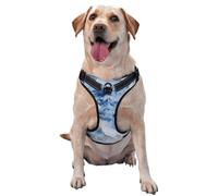 White Blue Luxury Marble No Pull Dog Harness Adjustable Reflective Oxford Easy Control Medium Large Dog Harness