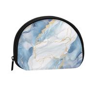 White Blue Marble Coin Purse with Zipper Mini Coin Pouch Small Change Wallet for Men Women Coin Bag Personalized Credit Card Bags Everything Storage Pouch for Headset ID Key Lipstick