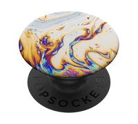 White Blue Orange Ink Design Liquid Glitch Oil PopSockets Adhesive PopGrip
