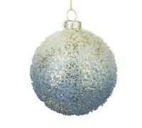 White & Blue Patterned Glass Bauble by Heaven Sends