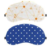 White Blue Polka Dot 2-Pack Light-Blocking Soft Breathable Eye Masks Sleep Mask Eye Patch
