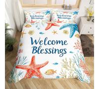 (White Blue Red, Single(No Comforter)) Homewish Dolphin Duvet Cover 3D Dolghin Print Comforter Cover,Ocean Creature Sea Animlas Double Bedding Set,Purple Starry Sky Moon Bed Cover Seaside