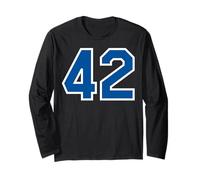 White Blue Sports Team Number #42 Long Sleeve T-Shirt