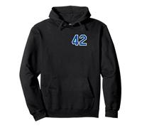 White Blue Sports Team Number #42 Pullover Hoodie