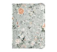 White Blush Rose Lily Flowers Passport and Vaccine Card Wallet Combo Passport Case Travel Documents Wallet Passport Cover with RFID Blocking for Travel Essential Waterproof