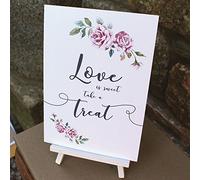 White Boho Love is Sweet card and easel Wedding Sweet Candy Bar Sign