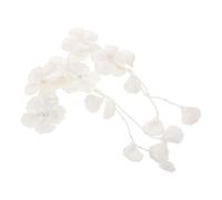 White Botanical Fairy Ear Cuff for Women, Fabric | Romantic Woodland Style, Secure Day Wear, Gentle on Hair, for Outdoor Ceremonies and Photoshoots