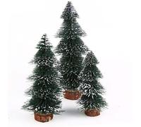White Bottle Brush Christmas Trees-4pcs