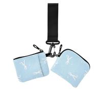 White Bow Land Women's Change Wallet Card Cases Small Portable Business Card Case Money Organizer with Keychain for Daily Use 2 Packs, White Bow Land, One Size, Casual