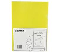 White Box A4 Cut Flush Folder - Yellow (Pack of 100)