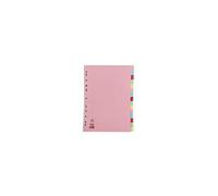 White Box Wx01516 A4 Manilla Divider 15-Part Pink With Multi-Colour Tabs Wx01516