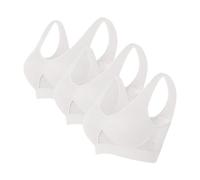 White Bras for Women Non Wired Multipack Push up Minimiser Bras Plus Size Full Coverage Soft Bra Seamless Bralettes Ladies Padded Yoga Bra with Removable Pads