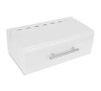 White Bread Box for Kitchen Counter, Metal Bread Holder for Table, Large Capacity Food Storage Container, Bread Keeper, Bakery Products nizer, Rustic Decor.