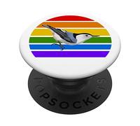 White-Breasted Nuthatch Rainbow Bird Birdwatcher Diversity PopSockets Swappable PopGrip