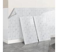 White Brick Stick on Tiles Self Adhesive Wall Tiles for Kitchen Bathroom 60cmx30cm Peel and Stick Wall Tile Stickers Thicken Vinyl Waterproof for Kitchen Walls,50PCS=95sq.ft