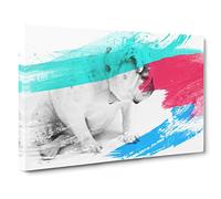 White British Bulldog Dog (2) V2 Canvas Print | Gallery Wrapped 30mm Frame Wall Art | 30x20 inches | Ready to Hang | Modern Animals Picture | Living Room Bedroom Lounge Office