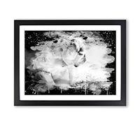 White British Bulldog Dog No.2 Modern CB Framed Wall Art Print, Ready to Hang Picture for Living Room Bedroom Home Office Décor, Black A4 (34 x 25 cm)