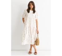 White Broderie Cotton Smock Midi Dress Gini London White 10