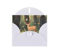 White BROLEO Bambi Prints Greeting Card for Christmas, Birthday, Valentine's Day, Wedding Anniversary, and Party Invitations