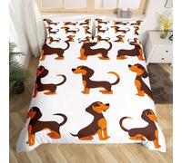 (White Brown, Double(No Comforter)) Cartoon Rooster Kids Double Duvet Cover,Cute Chicken Hen Bedding Set,Plant Flowers Decor Comforter Cover for Kids Boys Girls Teens Bedroom Decor