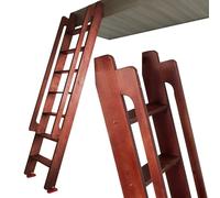 White Brown Wood Color Bunk Bed Replacement Wooden Ladder/ 100 150 200 240 CM High Bed Ladders for Truck Travel Trailer RV Beds, with 10CM Extra Wide Pedals & Handrail(Brown,225cm(88 3/5IN)(