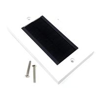 White Brush Plate Faceplate, Double 86x146mm, Black | Wall Mounted Installation, Tidy Cable Pass Through Insert for Wires and Cable Access