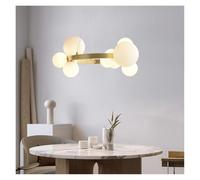 White Bubble Ball LED Pendant Lamp - Round Ring Design for Hotel Hall, Parlor, Dining, Bedroom - Hanging Light Fixtures with G9 Bulb, Height Adjustable, Enhance Your Experience