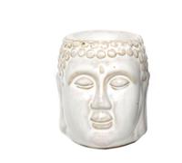 White Buddha Head Oil Burner, Wax Melt Burner, Essential Oils Tea Light Holder,