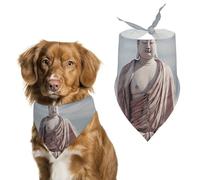 White Buddha Statue Printed Pet Scarf Polyester Triangle Scarf - One Size (27.6in X 11.8in)
