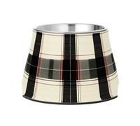 White Buffalo Plaid Check Tartan Scotland Dogs Water Bowl Non Skid Stainless Steel Pets Basic Bowls for Slow Feed Dogs Whisker Fatigue