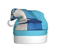 White Buildings Adult Holiday Hat – Festive Party Hat With Plush Piping And Pom-Pom, Durable Print Design, Perfect For Christmas, New Year'S, Halloween, And More